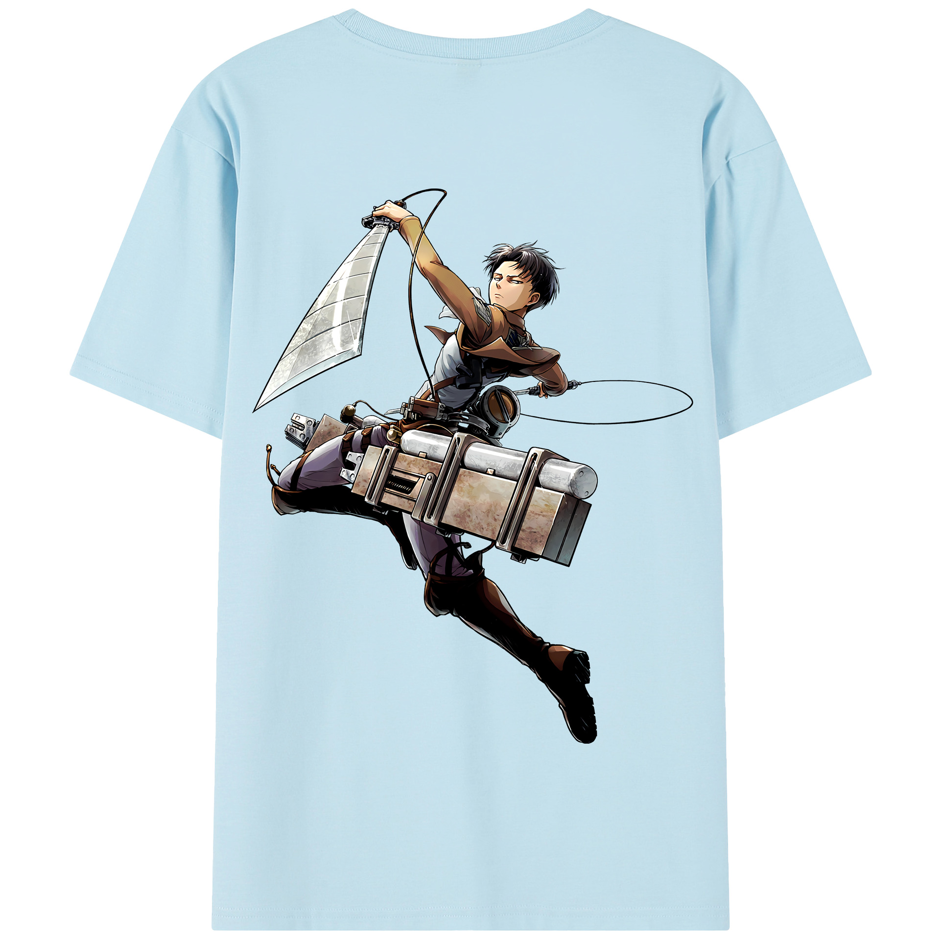 （画像用） 進撃の巨人 リヴァイ·アッカーマン Attack on Titan Levi Ackerman 綿100％半袖Tシャツ（背面プリント）